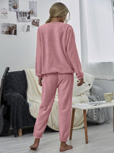 Load image into Gallery viewer, Dropped Shoulder Teddy Lounge Set
