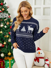 Load image into Gallery viewer, Christmas Reindeer Ribbed Trim Sweater DIBS CLASSIC
