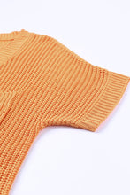 Load image into Gallery viewer, Side Slit V-Neck Short Sleeve Sweater
