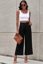 Load image into Gallery viewer, Pleated Detail Wide Leg Pants with Pockets
