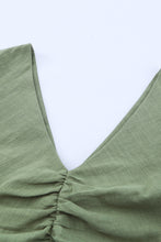 Load image into Gallery viewer, Ruched Short Puff Sleeve Cropped Top
