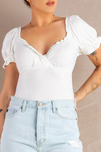 Load image into Gallery viewer, Frill Trim Puff Sleeve Bodysuit
