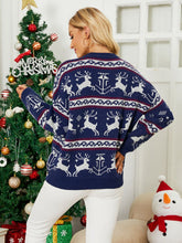 Load image into Gallery viewer, Christmas Reindeer Dropped Shoulder Sweater
