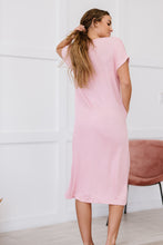 Load image into Gallery viewer, P &amp; Rose Plot Twist Full Size T-Shirt Dress with Pockets in Rose
