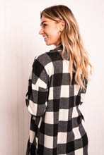 Load image into Gallery viewer, Heimish Full Size Plaid Open Front Dropped Shoulder Top

