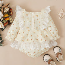 Load image into Gallery viewer, Baby Girl Ditsy Floral Lace Trim Bodysuit
