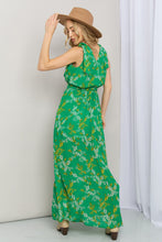 Load image into Gallery viewer, White Birch Full Size Printed Tie-Shoulder Belted Split Dress
