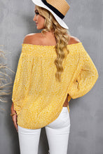 Load image into Gallery viewer, Botanical Print Off-Shoulder Balloon Sleeve Top
