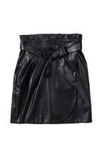 Load image into Gallery viewer, Belted Paperbag Waist PU Leather Skirt DIBS MOTHERSDAY
