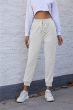 Load image into Gallery viewer, Lace Up Cropped Joggers with Pockets
