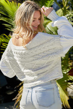 Load image into Gallery viewer, Faux Layered Cable-Knit Lantern Sleeve Sweater
