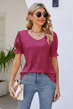 Load image into Gallery viewer, Flounce Sleeve V-Neck Tee
