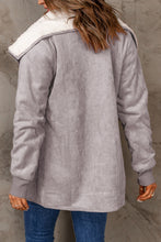 Load image into Gallery viewer, Faux Suede Sherpa Lining Jacket with Pockets
