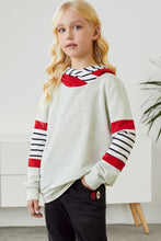 Load image into Gallery viewer, Girls Striped Color Block Hoodie
