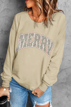 Load image into Gallery viewer, MERRY Leopard Graphic Dropped Shoulder Sweatshirt
