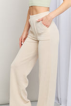 Load image into Gallery viewer, Yelete Elastic Waist Wide Leg Pants with Pockets in Ivory
