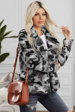 Load image into Gallery viewer, Printed Button Detail Teddy Jacket with Pockets
