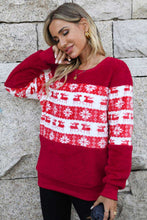 Load image into Gallery viewer, Christmas Fair Isle Spliced Brushed Top
