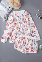 Load image into Gallery viewer, Floral Long Sleeve Top and Shorts Lounge Set
