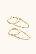 Load image into Gallery viewer, Moissanite 925 Sterling Silver Huggie Earrings with Chain
