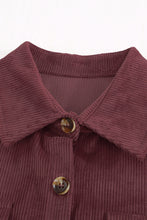 Load image into Gallery viewer, Pocketed Button Ribbed Textured Shirt
