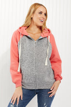 Load image into Gallery viewer, Zenana Walking at Dusk Full Size Raglan Sleeve Zip-Up Hoodie
