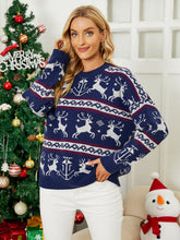 Load image into Gallery viewer, Christmas Reindeer Dropped Shoulder Sweater
