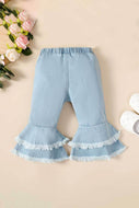 Baby Girl Frayed Hem Flare Leg Jeans
