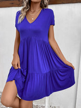 Load image into Gallery viewer, V-Neck Short Sleeve Dress with Pockets
