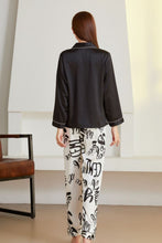 Load image into Gallery viewer, Satin Button-Up Lapel Collar Top and Pants Pajama Set
