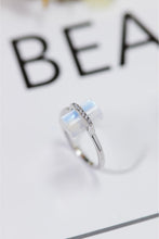 Load image into Gallery viewer, Natural Moonstone Platinum-Plated Ring
