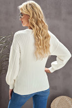 Load image into Gallery viewer, Double Take Ribbed Puff Sleeve Surplice Sweater
