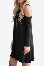 Load image into Gallery viewer, 875 Cold-Shoulder Long Sleeve Round Neck Dress
