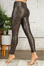 Load image into Gallery viewer, Rae Mode Full Size Snakeskin Wide Waistband Leggings
