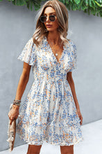 Load image into Gallery viewer, Printed Flutter Sleeve V-Neck Dress
