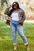 Load image into Gallery viewer, Sugarfox Destined for More Full Size Plaid Spliced Shacket
