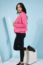 Load image into Gallery viewer, LA Atlantic City Vegan Leather Jacket in Hot Pink
