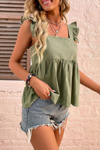 Load image into Gallery viewer, Ruffle Shoulder Babydoll Top
