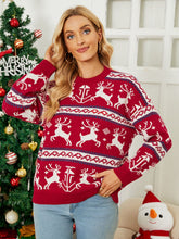 Load image into Gallery viewer, Christmas Reindeer Dropped Shoulder Sweater
