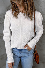 Load image into Gallery viewer, Textured Puff Sleeve Knit Top
