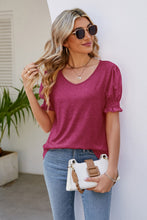 Load image into Gallery viewer, Flounce Sleeve V-Neck Tee
