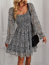 Load image into Gallery viewer, Floral Smocked Ruffle Hem Flounce Sleeve Dress
