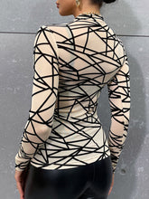 Load image into Gallery viewer, Geometric Mock Neck Top
