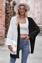 Load image into Gallery viewer, Contrast Open Front Dropped Shoulder Longline Cardigan
