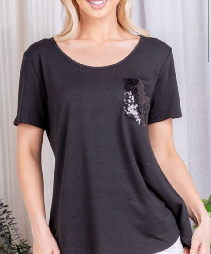 Little Sparkle in Black Top