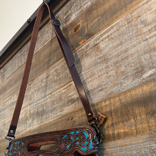 Load image into Gallery viewer, American Darling Hide Genuine Leather Hand Carved Detail Purses DIBS DARLING (TURQ or BROWN)
