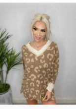 Load image into Gallery viewer, Leopard V-Neck Top and Shorts Lounge Set

