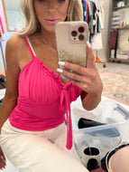 Miss Pleated Tank in Hot Pink | DIBS 074