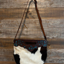Load image into Gallery viewer, American Darling Hide Genuine Leather Hand Carved Detail Purses DIBS DARLING (TURQ or BROWN)
