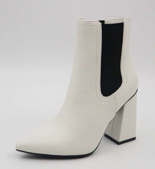 Chelsea Color Block Bootie WHITE